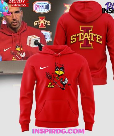 Iowa State Football Cardinal Mascot 2024 Hoodie