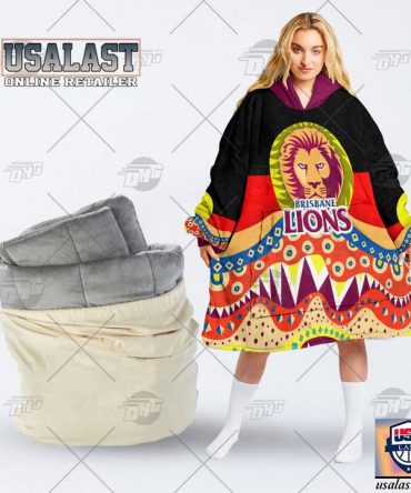 Afl Brisbane Lions Lover Aboriginal Flag Indigenous Blanket Hoodie Hoodie Blanket