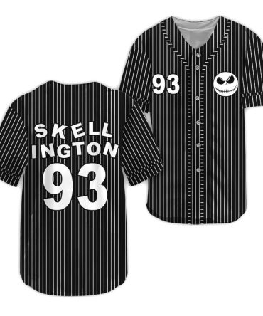 Jack Skellington Striped Baseball Jersey – Gothic Style Fan Apparel