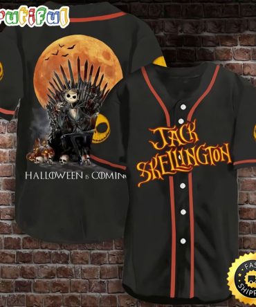 Jack Skellington Halloween Is Coming Horror Baseball Jersey Shirt