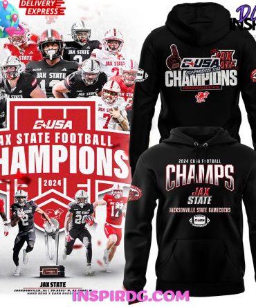 Jacksonville State Gamecocks Conference Usa Champions 2024 Black Hoodie