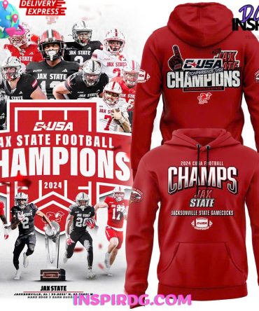 Jacksonville State Gamecocks Conference Usa Champions 2024 Red Hoodie