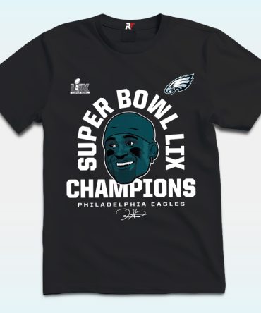 Jalen Hurts Black Philadelphia Eagles Super Bowl Lix Champions Shirt
