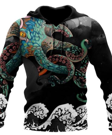 Japan Hoodie Japanese Octopus Irezumi Black Hoodie Japan