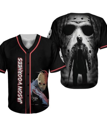 Horror-Themed Jason Voorhees Baseball Jersey – Unique Graphic Design For Fans