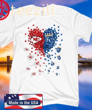 Kansas City Chiefs And Kansas City Royals Heart T Shirt