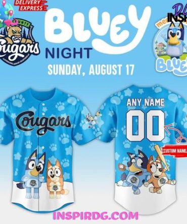 Kane County Cougars X Bluey Custom Baseball Jersey