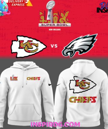 Kansas City Chiefs Super Bowl Lix 2025 White All Over Print Hoodie, 3D Hoodie