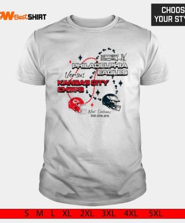 Kansas City Chiefs Vs. Philadelphia Eagles Majestic Threads Super Bowl Lix Matchup Shirt