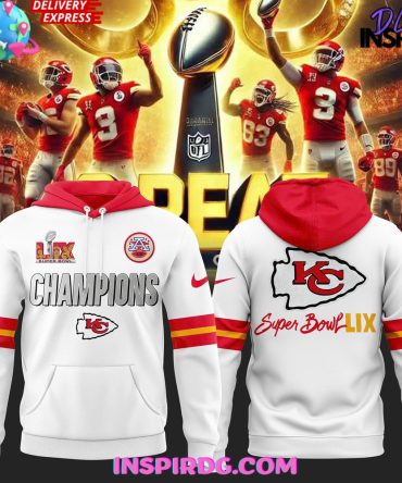 Kansas City Chiefs X Super Bowl Lix White All Over Print Hoodie, 3D Hoodie