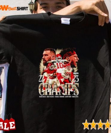 Kansas City Football 2023 Champs Travis Kelce Isiah Pacheco Shirt