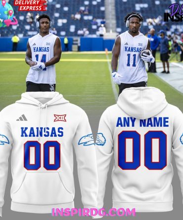 Kansas Jayhawks Football Big Xii White Hoodie