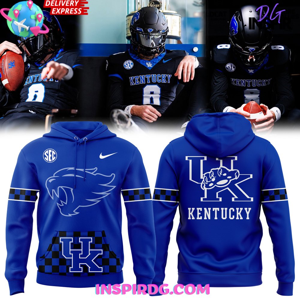 Kentucky Wildcats Sec Nike Checkered Blue Hoodie