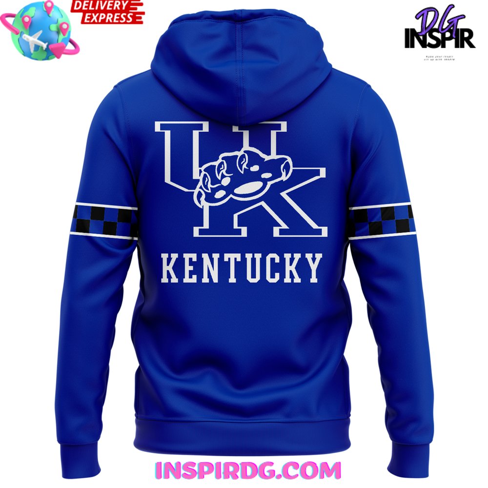 Kentucky Wildcats Sec Nike Checkered Blue Hoodie - Image 3
