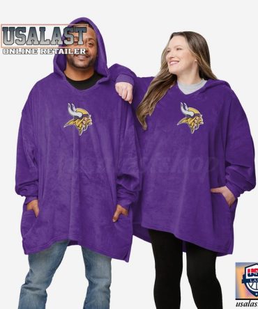 New Nfl Minnesota Vikings Lightweight Blanket Hoodie Hoodie Blanket