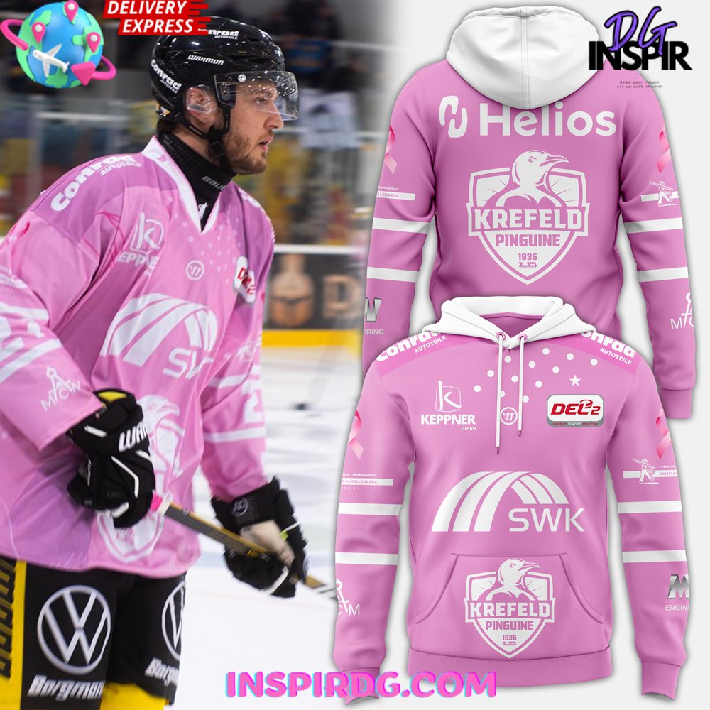 Krefeld Pinguine Hockey 2024 Pink Hoodie