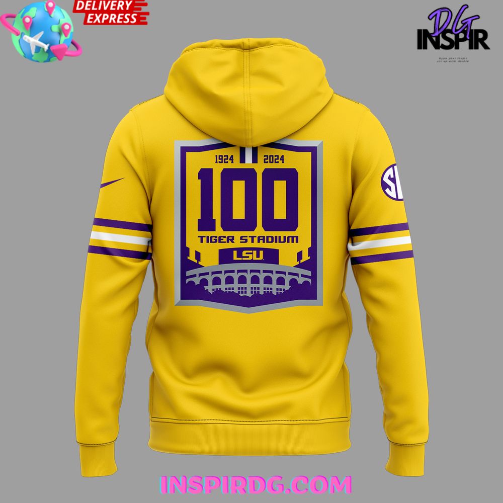 Lsu Tigers 100 Tiger Stadium Special Yellow Zip Hoodie - Image 3