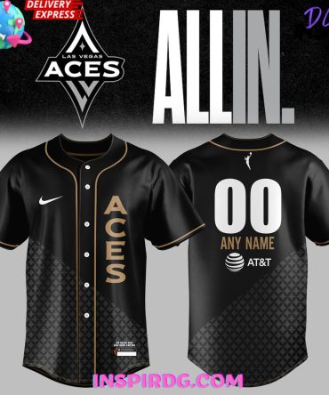 Las Vegas Aces All In 2024 Gold Baseball Jersey