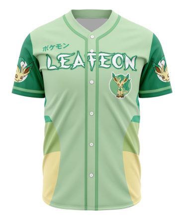 Leafeon Baseball Jersey - Stylish Green Anime Fan Gear For Pokémon Lovers