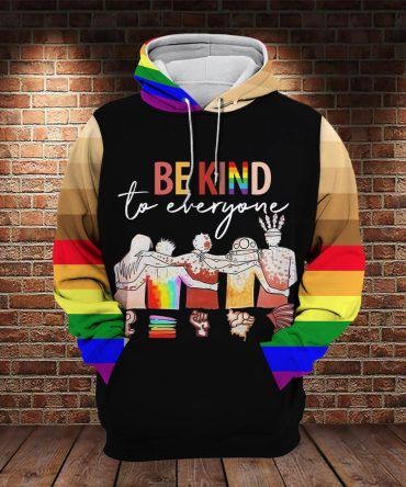 Lgbt Melanin T-Shirt Be Kind To Everyone Lgbt Melanin T-Shirt Hoodie Adult