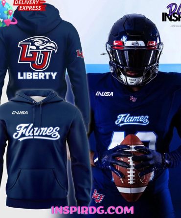 Liberty Flames Football Navy Uniform All Over Print Hoodie
