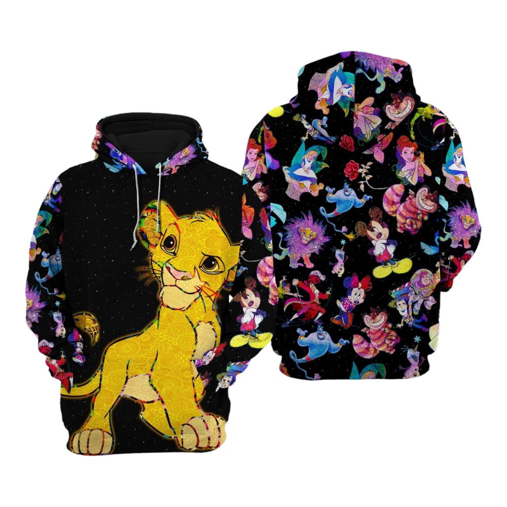 Lk Hoodie Dn Lk Simba Other Characters Pattern Hoodie Colorful Unisex