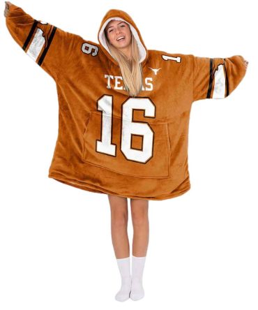 Longhorns Manning 16 Football Unisex Blanket Hoodie
