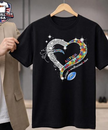 Los Angeles Chargers Accept Understand Love Autism Diamond Heart 2026 Unisex Shirt