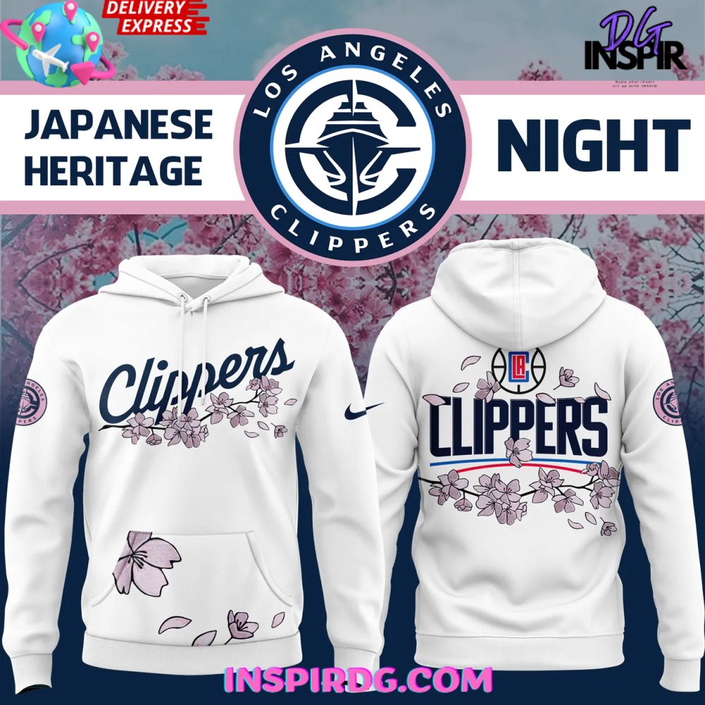 Los Angeles Clippers Japanese Heritage Night 2025 White All Over Print Hoodie, 3D Hoodie