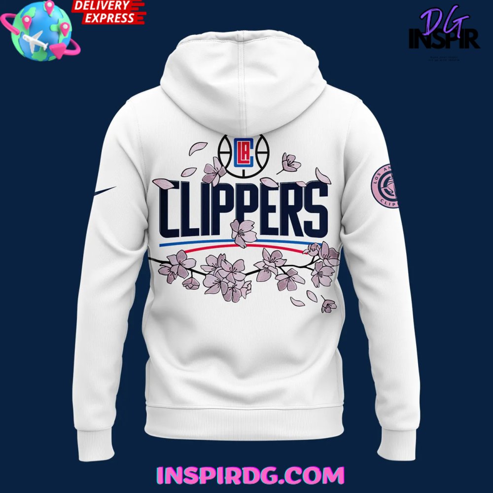 Los Angeles Clippers Japanese Heritage Night 2025 White All Over Print Hoodie, 3D Hoodie - Image 3