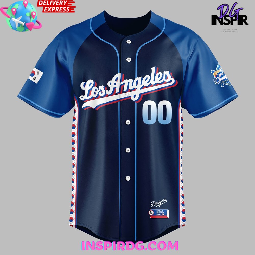 Los Angeles Dodgers Korean Heritage Night 2025 Baseball Jersey - Image 2