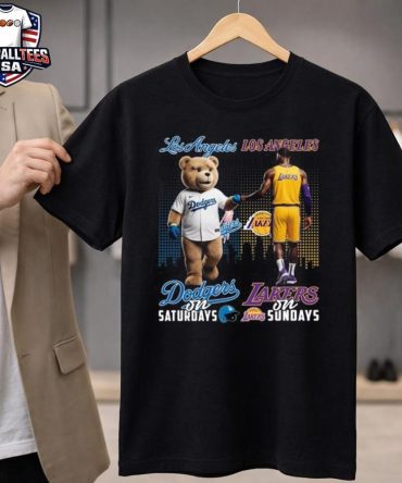 Los Angeles Dodgers On Saturdays X Los Angeles Lakers On Sundays Mascot 2026 Unisex Shirt