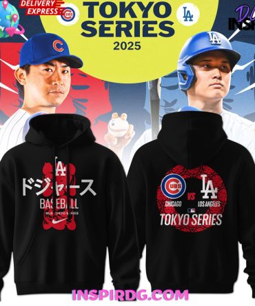 Los Angeles Dodgers Tokyo Series 2025 Black All Over Print Hoodie, 3D Hoodie