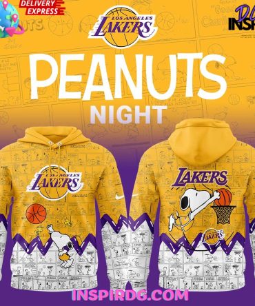 Los Angeles Lakers 75Th Anniversary Of Peanuts All Over Print Hoodie, 3D Hoodie