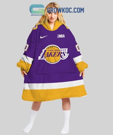 Los Angeles Lakers Nba Fleece Oodie Hoodie Blanket