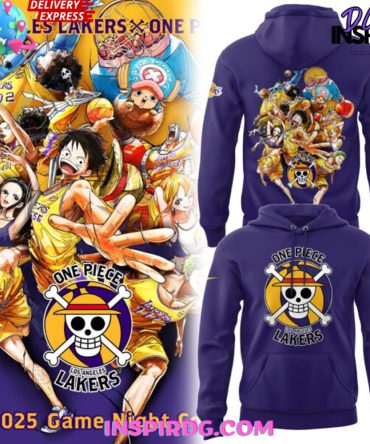 Los Angeles Lakers One Piece Night 2025 Purple All Over Print Hoodie, 3D Hoodie