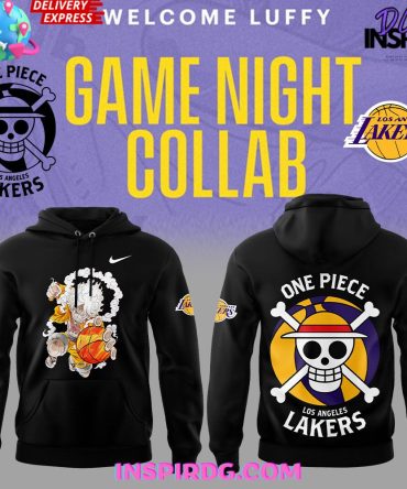 Los Angeles Lakers X One Piece Gear 5 Black All Over Print Hoodie, 3D Hoodie