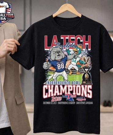 Louisiana Tech Bulldogs Independence Bowl 2025 Champions Mascot Unisex Shirt