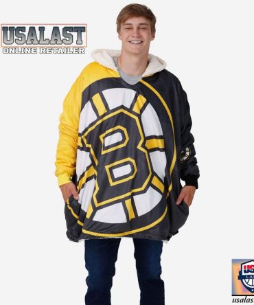 New Nhl Boston Bruins Big Logo Blanket Hoodie Hoodie Blanket