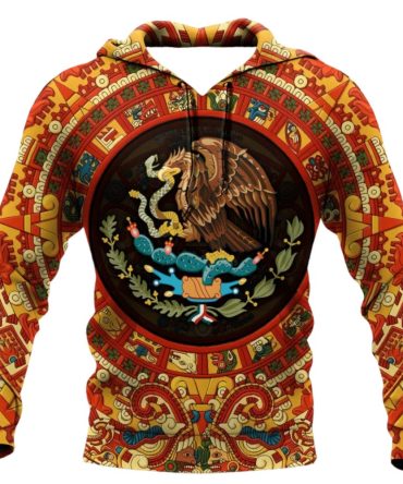 Mexico Hoodie Aztec Calendar Special Pattern Hoodie Colorful Unisex
