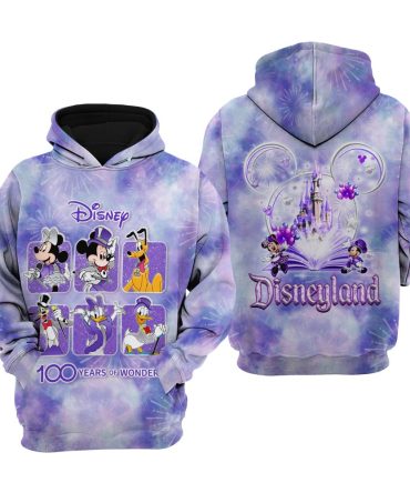 Dn Hoodie Mk And Friend Disneyland 100 Years Of Wonder Hoodie Purple Unisex Adults New Release
