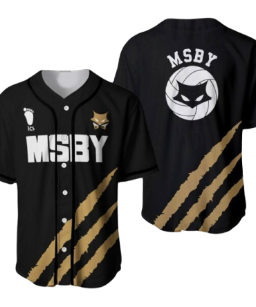 **Msby Black Anime-Inspired Volleyball Jersey - Bold Design, Perfect For Fans & Players**