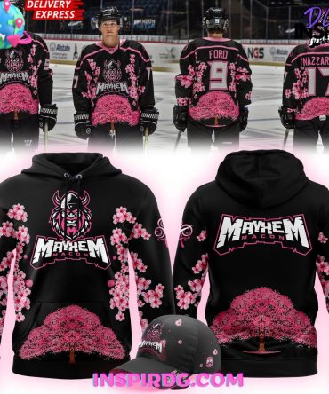 Macon Mayhem Cherry Blossom 2025 All Over Print Hoodie, 3D Hoodie