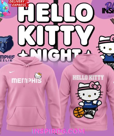 Memphis Grizzlies X Hello Kitty 2025 Pink All Over Print Hoodie, 3D Hoodie
