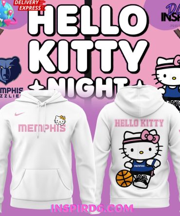 Memphis Grizzlies X Hello Kitty 2025 White All Over Print Hoodie, 3D Hoodie