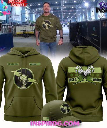 Men’S Forest Green Cm Punk Best In The World All Over Print Hoodie, 3D Hoodie