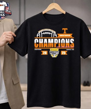 Men'S Tennessee Volunteers 2025 Liberty Mutual Music City Bowl Champions Locker Room Unisex Shirt