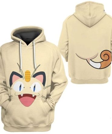 Pokemon Hoodie Pokemon Meowth Costume Hoodie Colorful Unisex