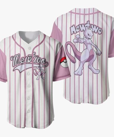 Stylish Mewtwo Baseball Jersey – Perfect Gift For Pokémon Fans!