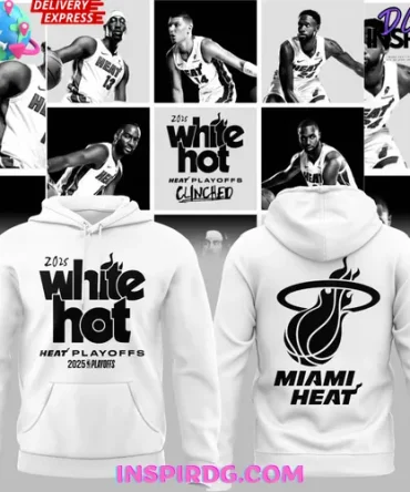 Miami Heat 2025 White Hot Playoffs All Over Print Hoodie